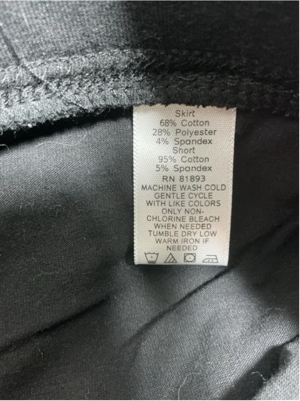 Womans Excellent D & Co Pullon Skort 3X Black Elastic Waist Band